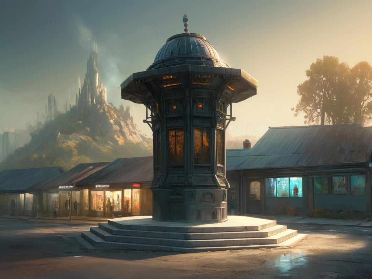 AlbedoBase_XL_In_the_style_of_craig_mullins_a_futuristic_tower_0-2