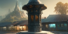 AlbedoBase_XL_In_the_style_of_craig_mullins_a_futuristic_tower_0-2