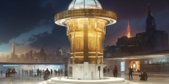 AlbedoBase_XL_In_the_style_of_craig_mullins_a_futuristic_tower_0-5