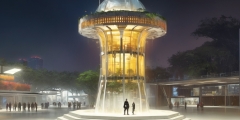 AlbedoBase_XL_In_the_style_of_craig_mullins_a_futuristic_tower_0
